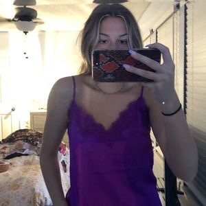 Purple satin top